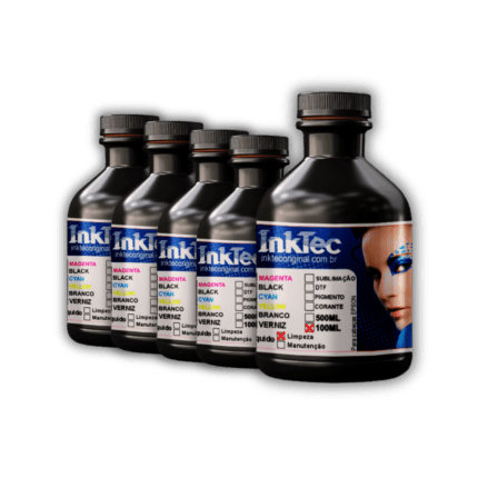 KIT TINTA INKTEC ORIGINAL SUBLIMÁTICA CMYK (100ML) + LÍQUIDO DE LIMPEZA (100ML)